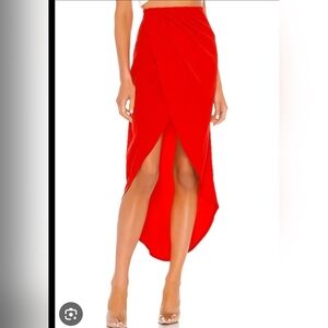 Superdown Vibrant Red High-Low Skirt